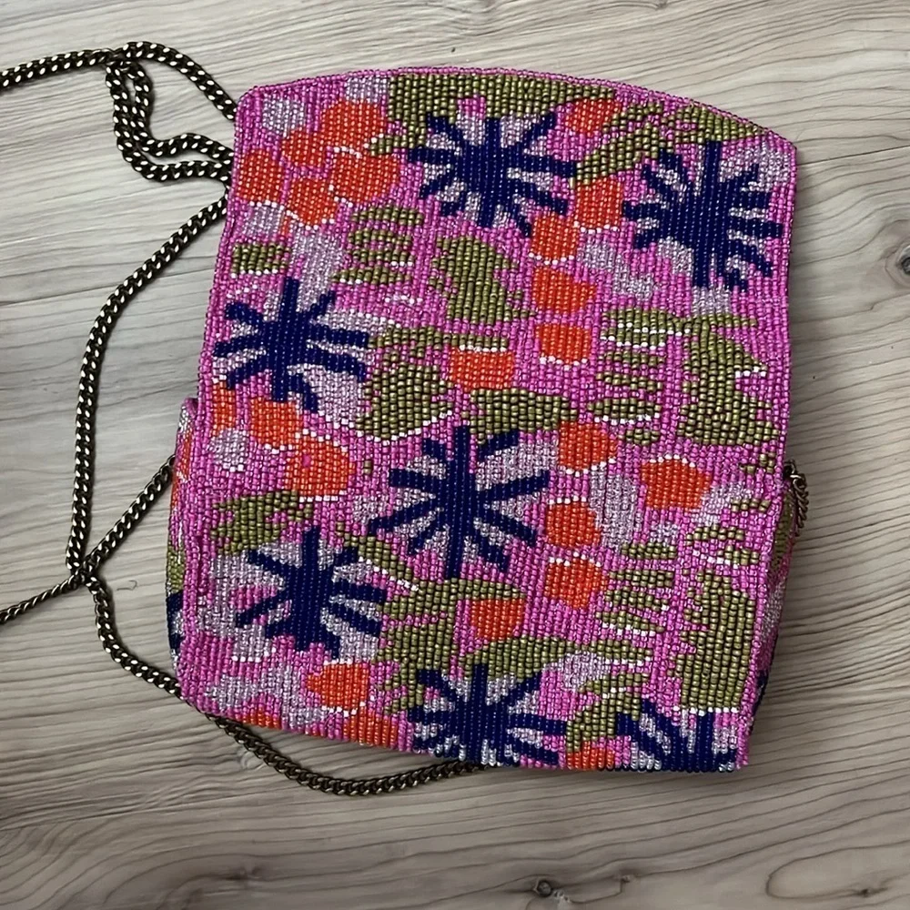 Anthropologie x Vera Perennial Beaded Clutch NEW
